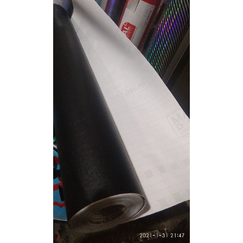 stiker skotlet maxdecal hitam kulit jeruk