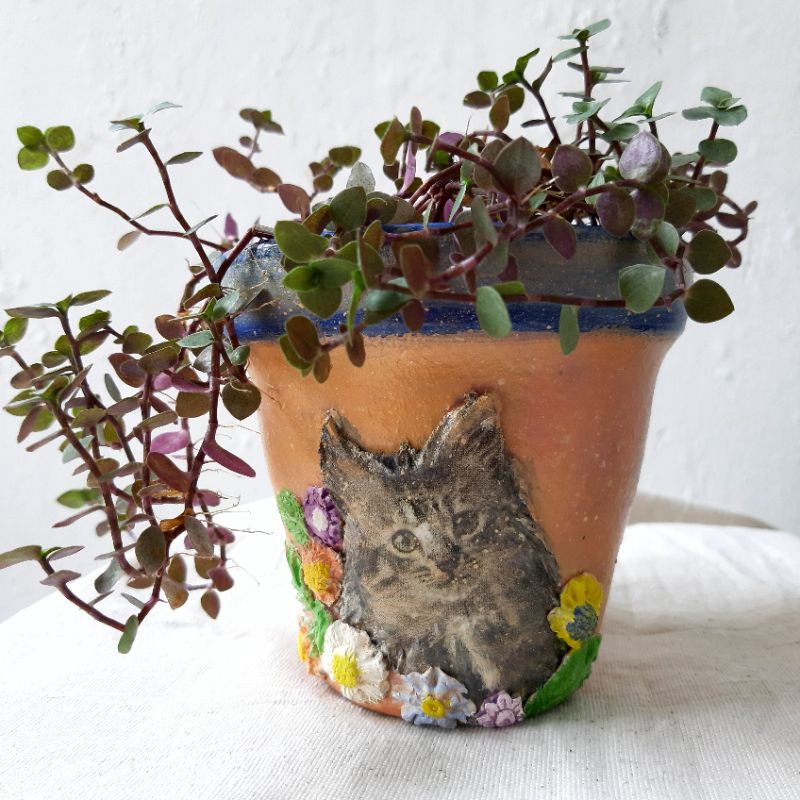 Mammu Handmade Pot tanaman tanah liat Lukis clay Terakota Gerabah Teracota