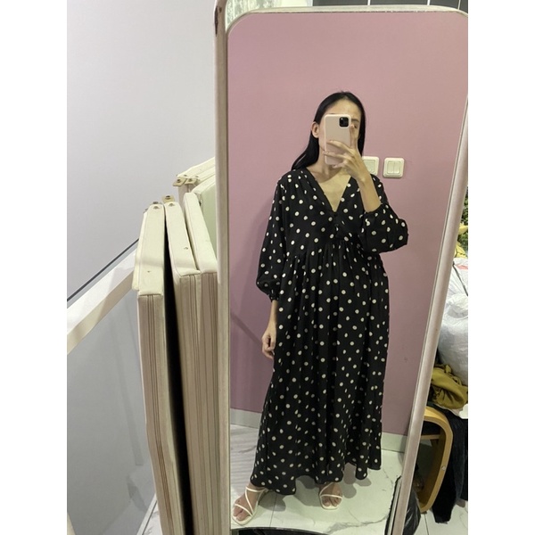 NABO - Sayonara Long Dress (Dress Bahan Rayon) ( Untuk Gingham Kotak Kecil)