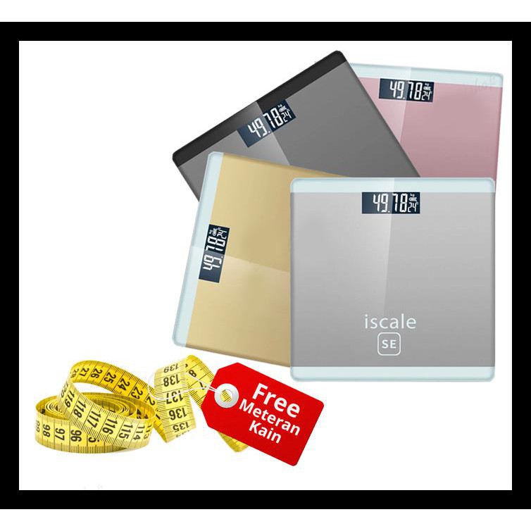 Timbangan Badan Digital Murah Iscale Se - Merah Muda Terlengkap