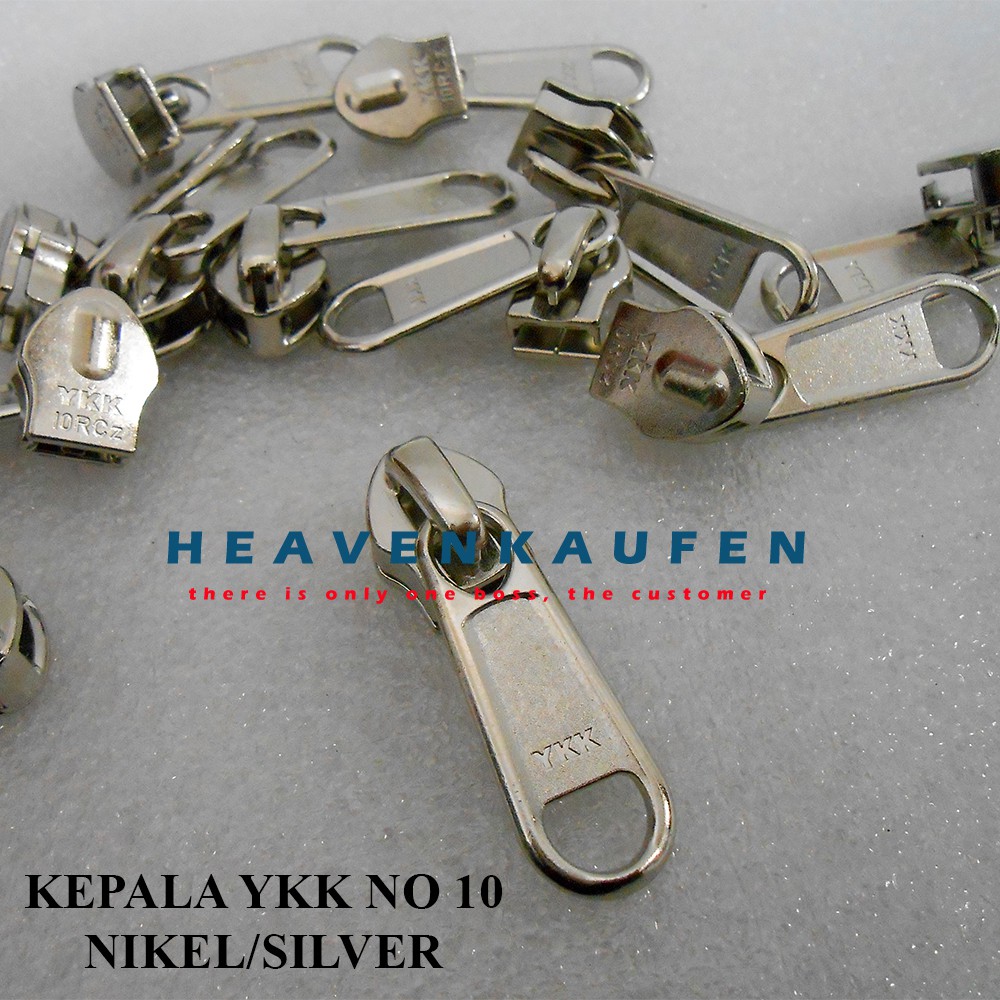 Kepala Resleting No 10 YKK Nikel Silver