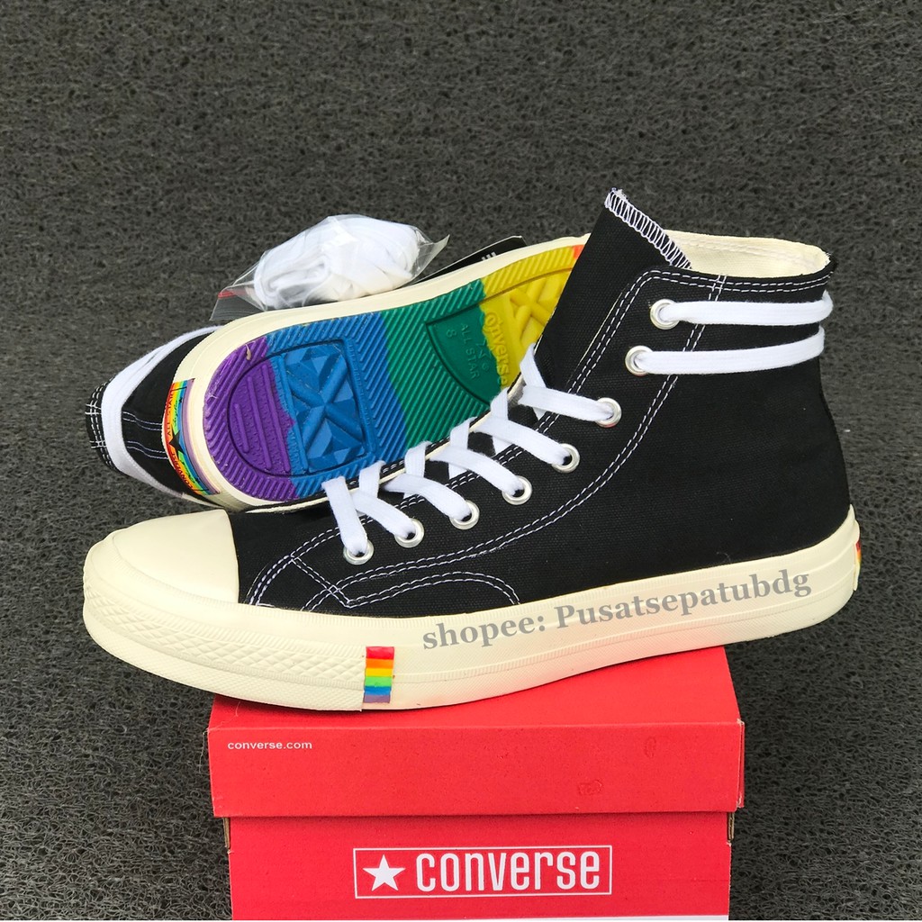 Sepatu Converse All Star Pelangi Rainbow Black White