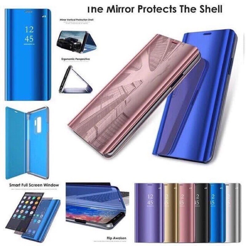 Flip Cover Miror Standing Redmi Note 4X / Note 5A / Note 5 Pro / Note 6 Pro / Note 7 / Note 8