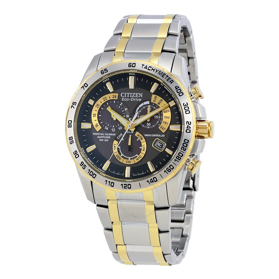 Jam Tangan Citizen Perpetual Chrono A-T Eco-Drive Black