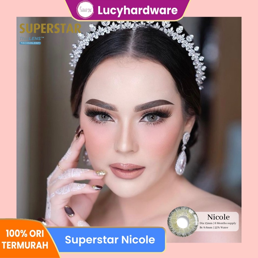 [PILIH LOKAL] BUY 1 FREE 6 ITEM Superstar Nicole softlens warna  bulanan