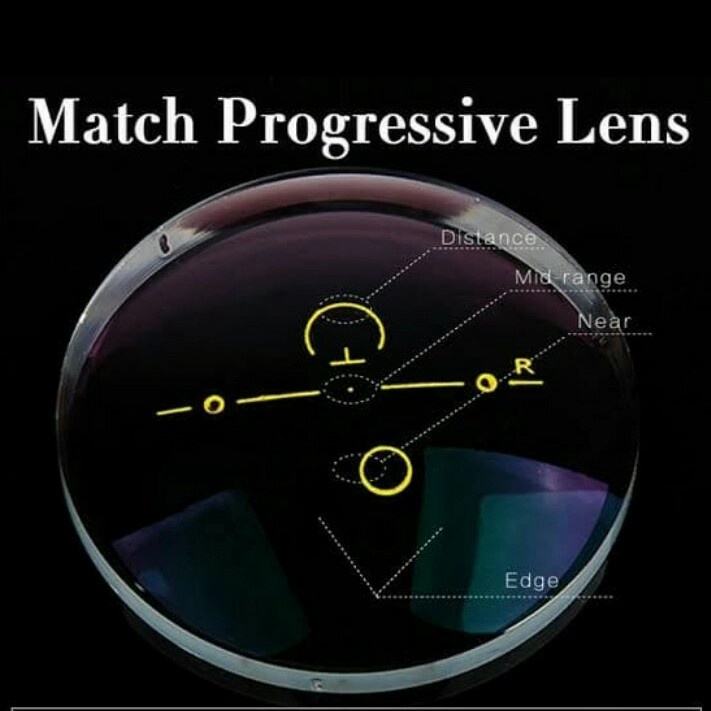 lensa kacamata progresif plus/min CR MC