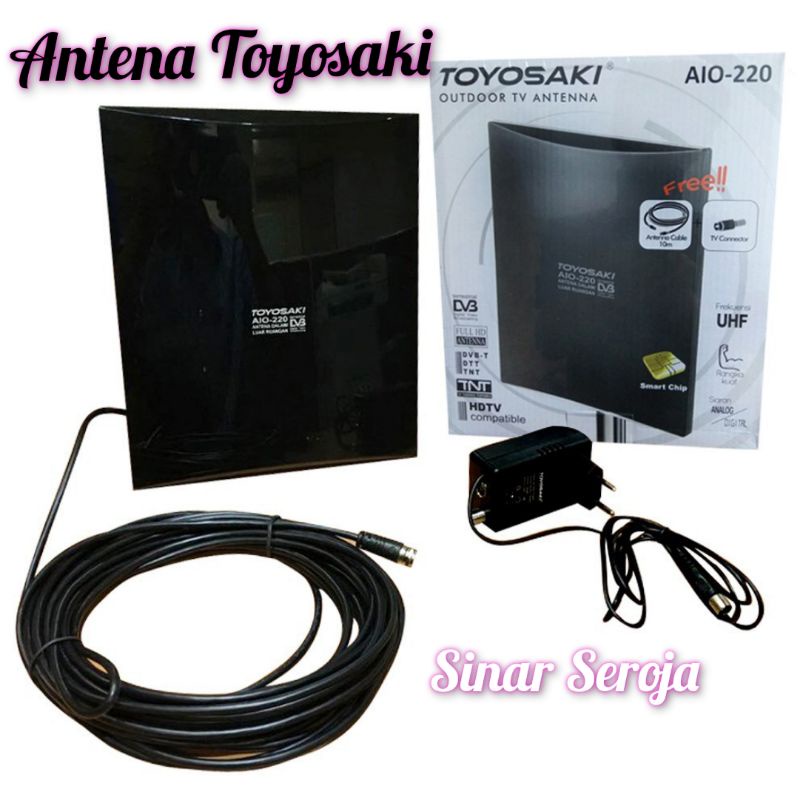 Antena Tv Aio 228 USB Aio 235 Aio 220 Aio 200 / Adaptor Toyosaki 989 Outdoor&amp;Indoor/Antena Tv Bisa Luar Dalam