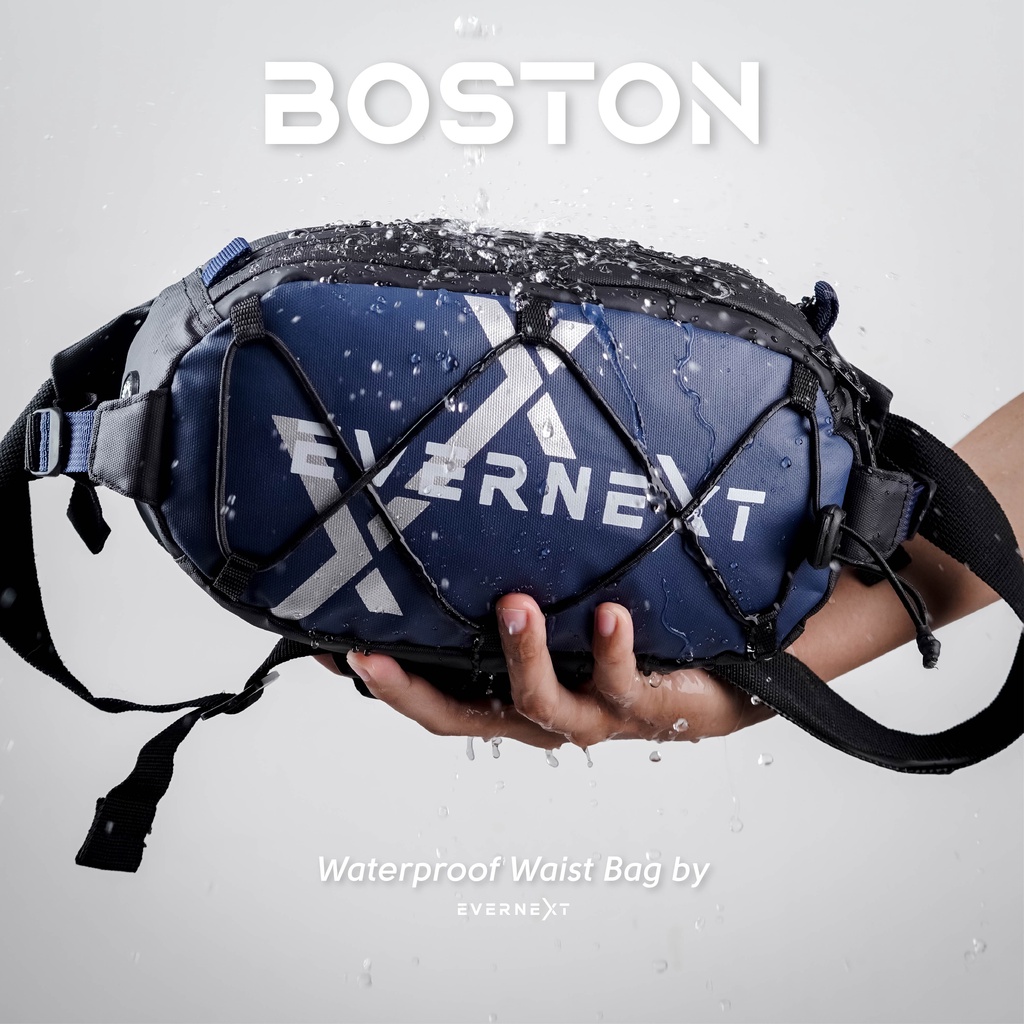 Tas Selempang Pria Glow In Dark Anti Air BOSTON Waistbag Waterproof