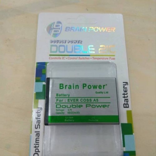 Double Power Battery Batere Batre Baterai Brain Power Evercoss A5