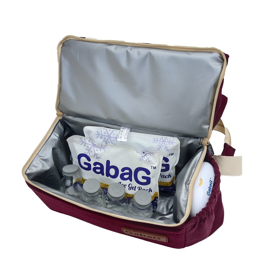 Gabag Rose / Caramel Executive Series Thermal Cooler Sling Bag Free Ice Gel 500 gr - Tas Cooler Pendingin Asi Bayi