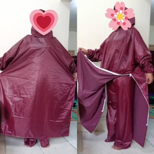 Mantol gamis set / jas hujan gamis set celana