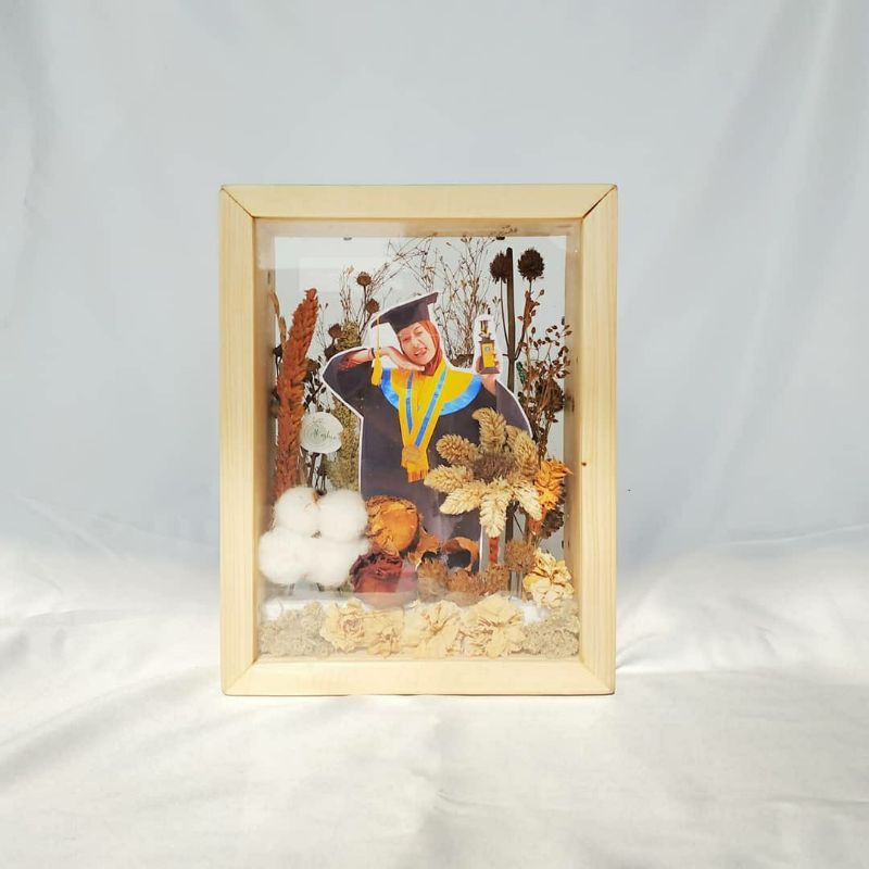 Bingkai foto 3D bunga kering / Preserved 3D flower frame