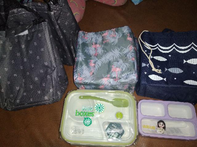 Lunch Bag Alumunium/ Cooler Bag/tas Bekal Motif Tote Fish Serut