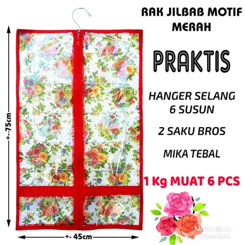 Rak Hijab Gantung Motif Gantungan jilbab Murah include hanger  Murah Kuat Gantung Awet Rak Kerudung Gantung