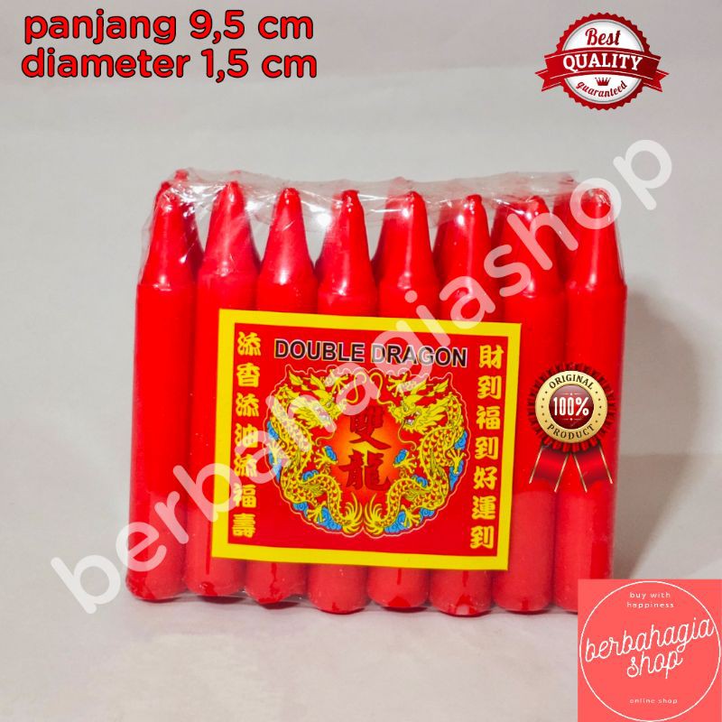 Lilin Merah Isi 24 Batang Panjang 10 Cm / Lilin Sembahyang P5 / Perlengkapan Puja