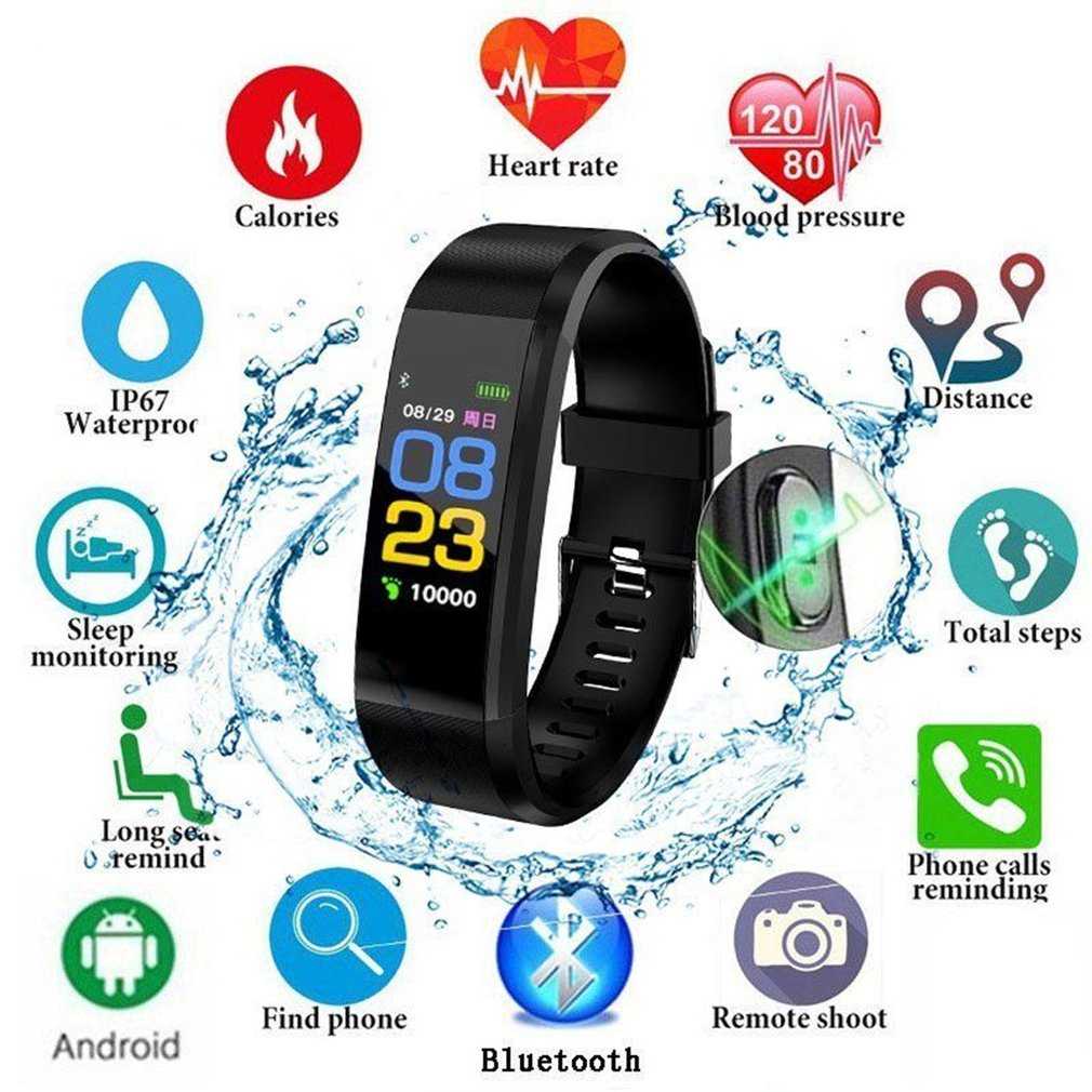 PRODUK ORI SKMEI Smartwatch Jam Tangan Pintar Bluetooth Heartrate - 115 PLUS