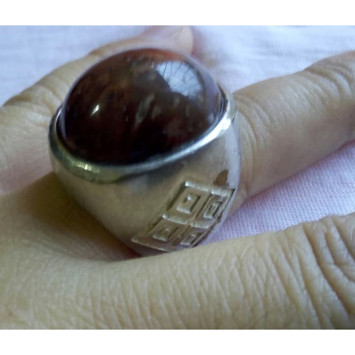 Cincin Batu Corak Coklat ukuran 9