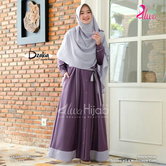 Gamis dzakia by Alwa Hijab#diskon 100rb