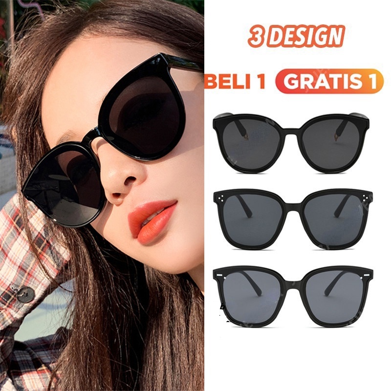 【BELI 1 GRATIS 1】Korean Trendy Mata Kucing Kacamata Hitam Wanita Cat Eye Sunglasses Anti UV400