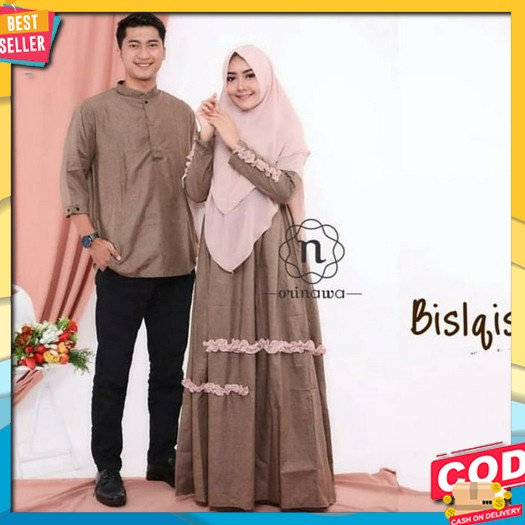 Gamis Couple/ Baju Suami Istri / Dress Muslim Gamis Couple Keluarga Terbaru Pasangan Suami Istri Kon