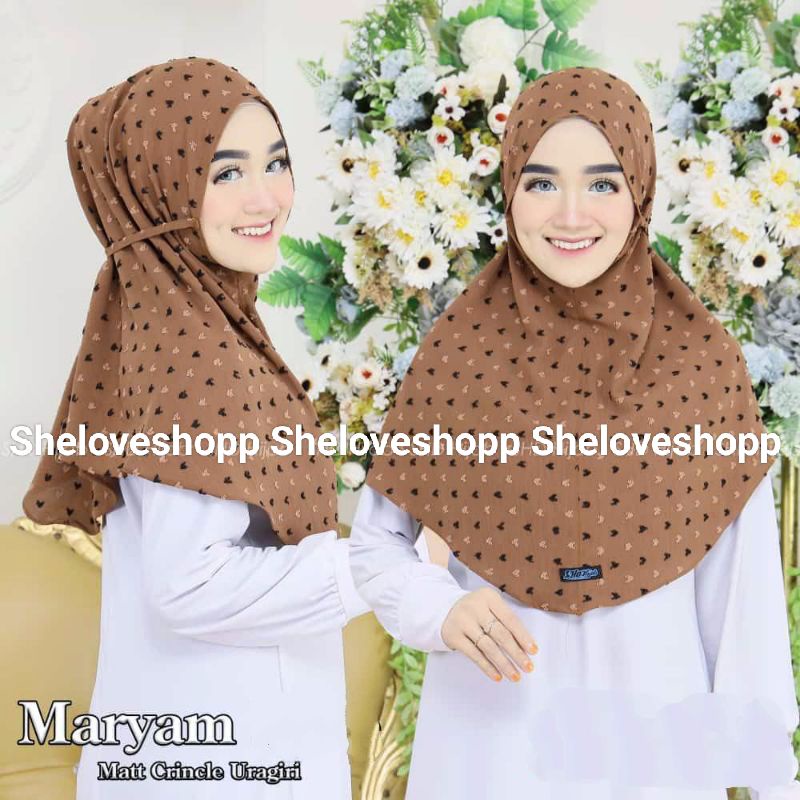 𝗦𝗛𝗘𝗟𝗢𝗩𝗘𝗦𝗛𝗢𝗣𝗣 - HIJAB KHIMAR BERGO TALI CRINKLE RUBI URAGIRI 2TONE SIZE M PREMIUM ORIGINAL JILBAB KER