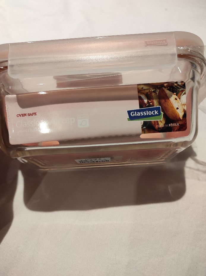 Tempat Makan 480 Ml Glasslock Oven Safe Wadah Makanan Aircap Lunch Box - Oranye