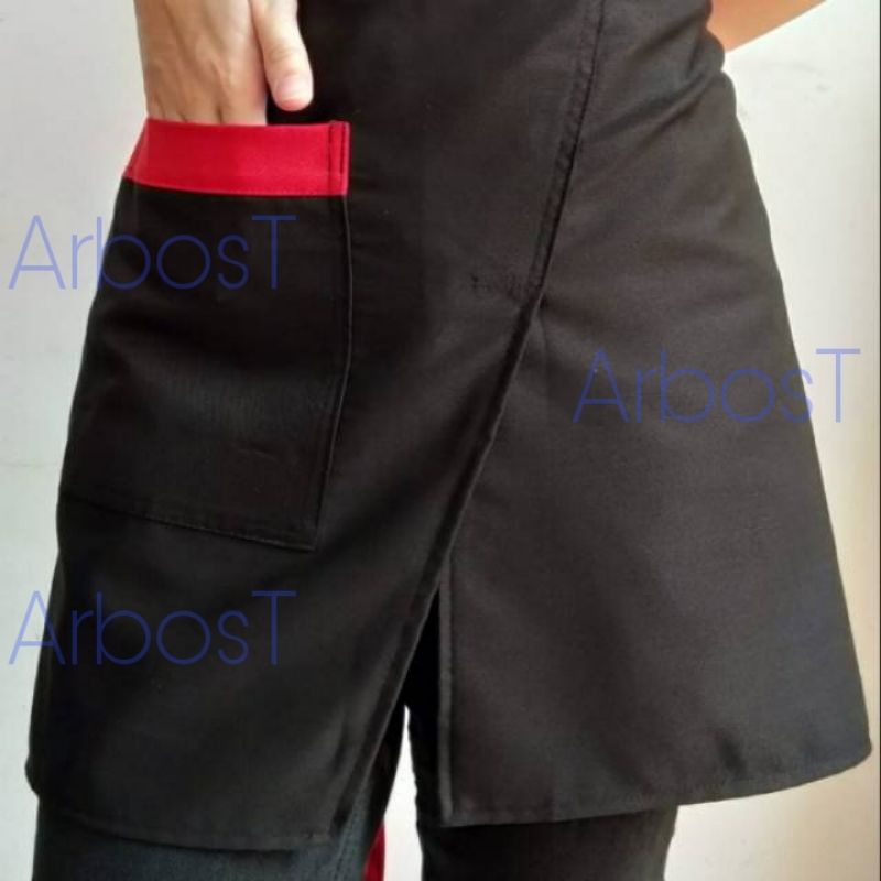 Apron Mini/Apron/Celemek Waitress/Celemek Setengah Badan/Model Sambung