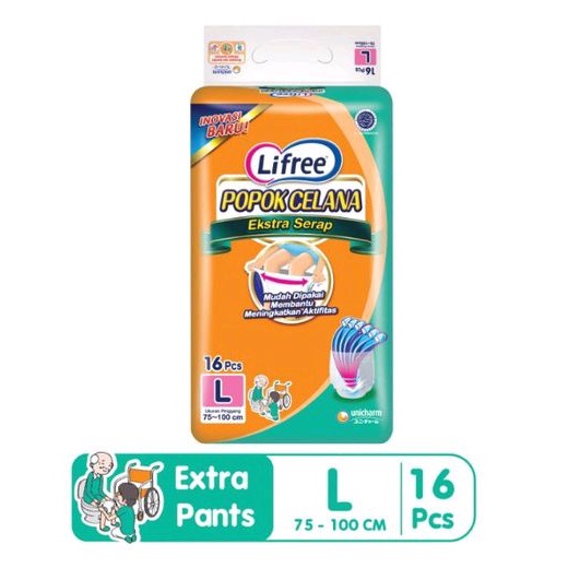 Lifree celana ekstra serap L16 / Lifree celana extra serap L 16 popok dewasa