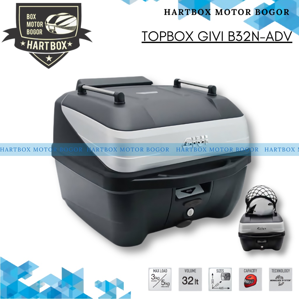 TopBox Givi B32N-ADV Box Motor Givi B32 ADV Adventure | Box Kotak cocok untuk Satria Revo Aerox Mio 