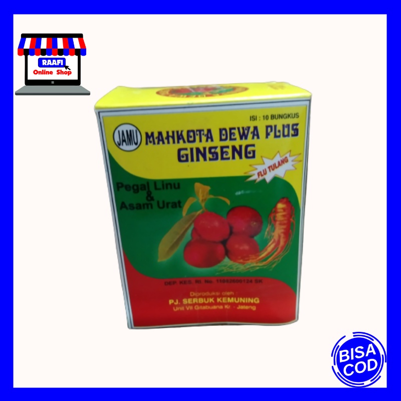JAMU MAHKOTA DEWA PLUS GINSENG , PEGEL LINU , FLU TULANG , ASAM URAT