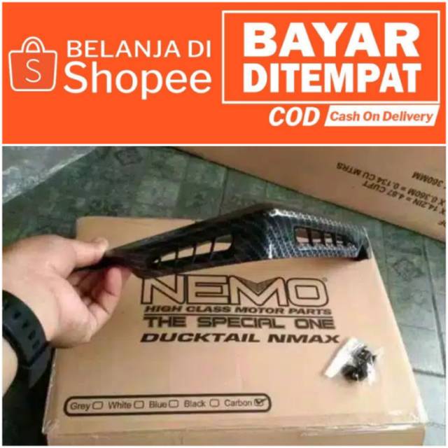 DUCTAIL CARBON NEMO NMAX  / DUCTAIL SIRIP LAMPU BELAKANG NMAX CARBON