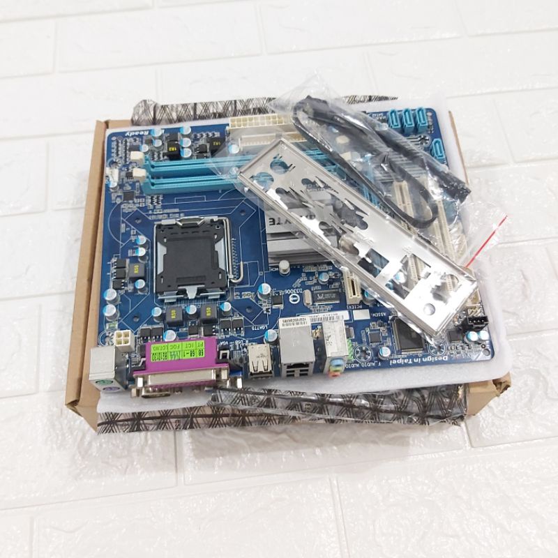 MOTHERBOARD LGA 775 G41 DDR3 GIGABYTE LIKE NEW LENGKAP BACK PANEL