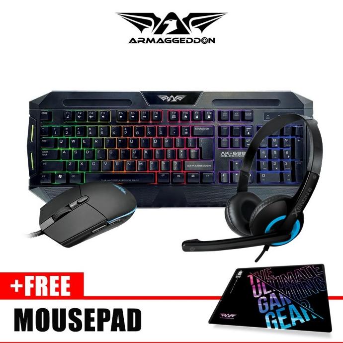 Armaggeddon AK-6880 Combo Gaming Keyboard Mouse and Xenon 2 Headset Termurah