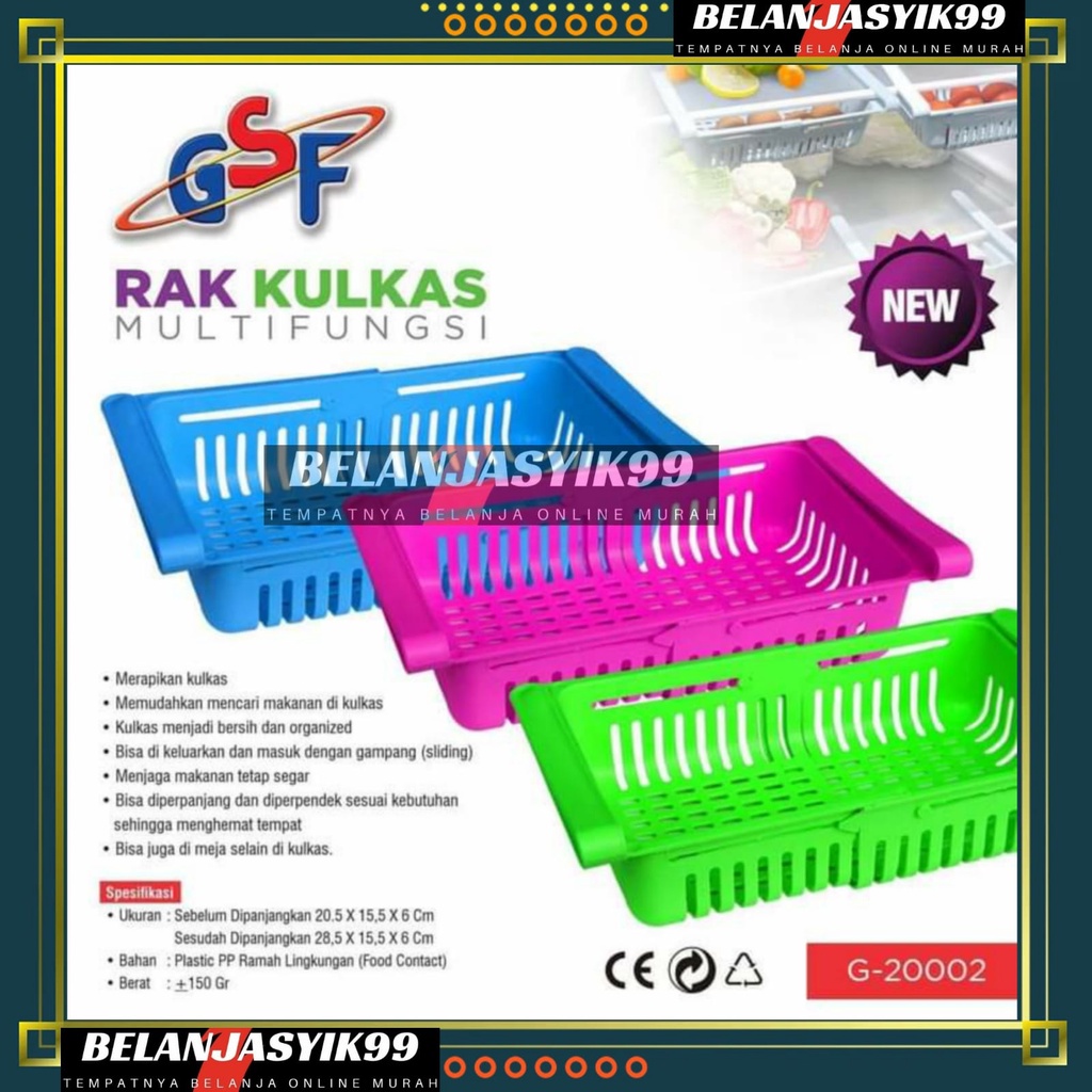 RAK KULKAS SERBAGUNA STORAGE BOX KULKAS ORGANIZER SLIDING KULKAS GSF 20002 / RAK KULKAS GSF 20002