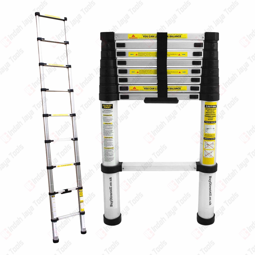 Tangga Teleskopik Single 4.4 M - Lipat Alumunium Telescopic Ladder