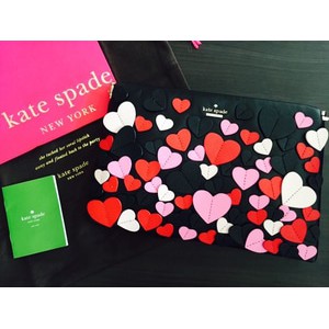 Kate Spade Secret Admirer Applique Hearts Carley Clutch - ORIGINAL