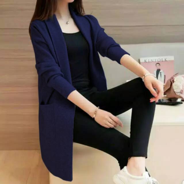 XC - CARDIGAN POLOS/ CARDIGAN KANTORAN WANITA / CARDIGAN KULIAH / CARDIGAN SEKOLAH