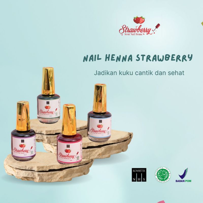 Henna Kuku Halal Strawberry Nail Henna / Henna kuas / kutek henna