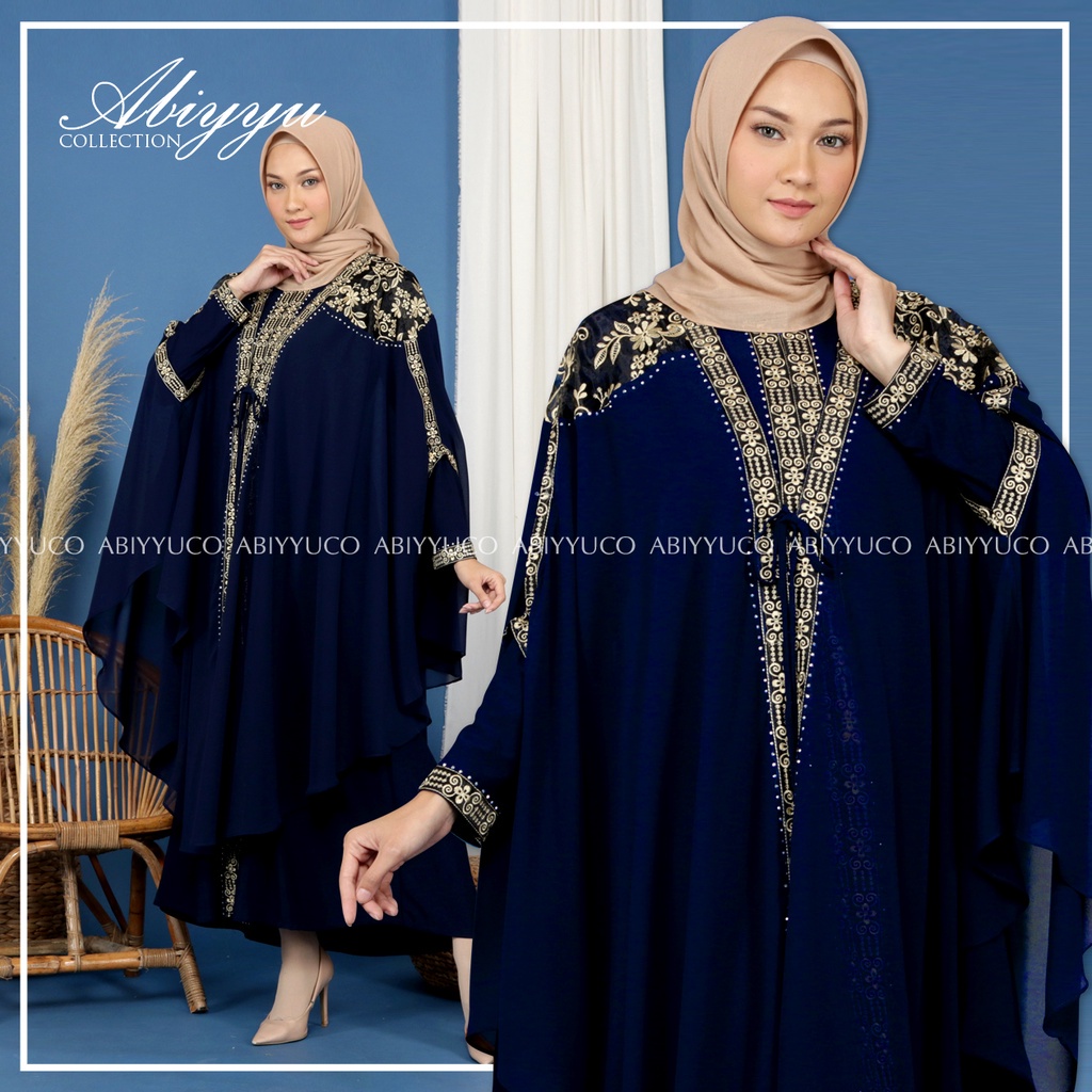 Abiyyuco TA9013 | Gamis Abaya Turkey Busui Turki Hitam Mewah Turky Warna Warni Elegan Turkiy Terbaru