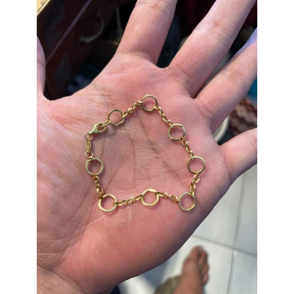 gelang rantai tangan anak dan dewasa emas asli kadar 700 70% 16k 22 holo trixie chain 2 gram