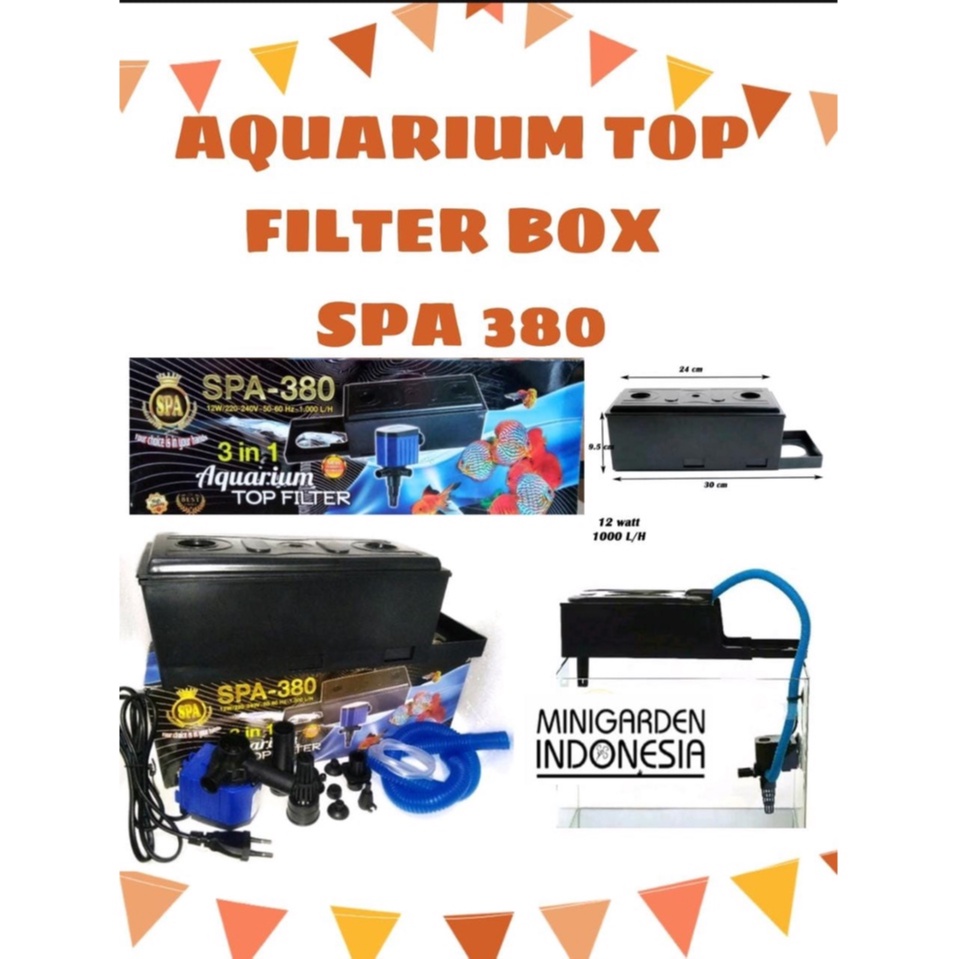 AQUARIUM TOP FILTER 3 IN 1 SPA-380 FILTER AQUARIUM ATAS FILTER BOX