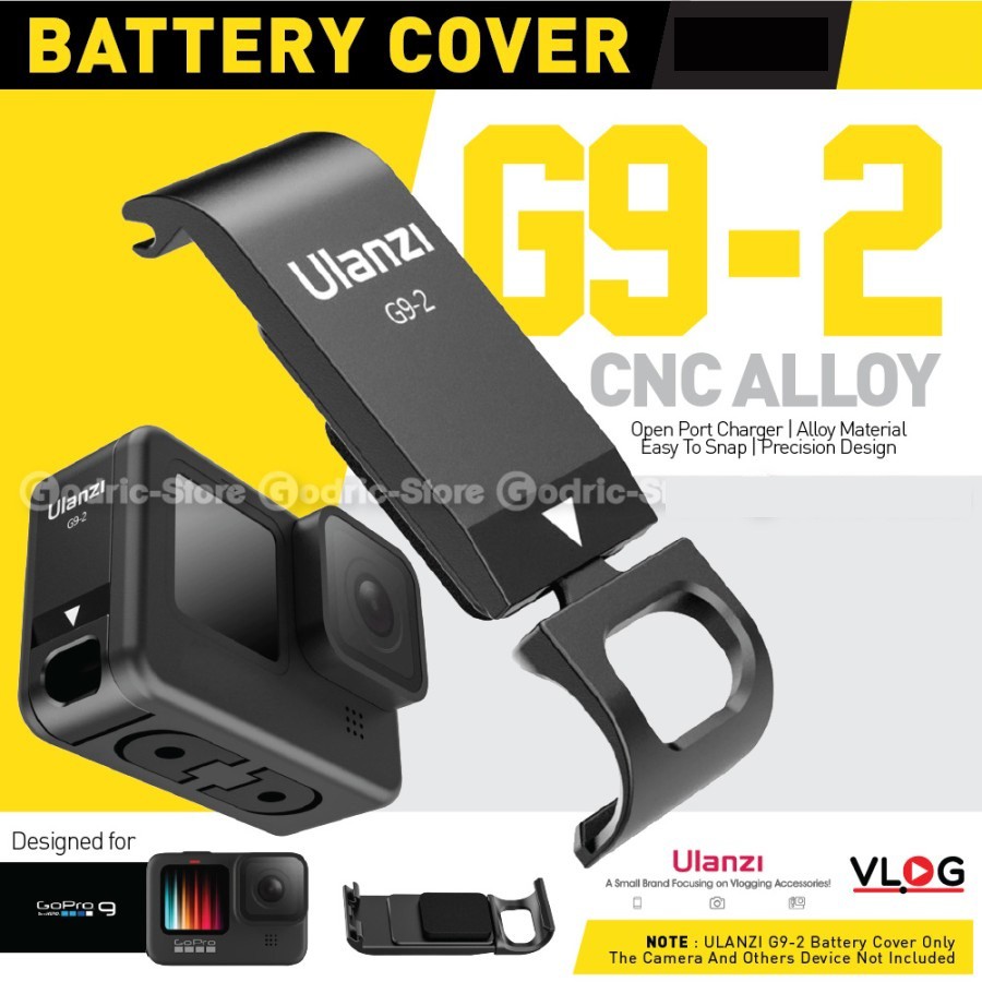 ULANZI G9-2 CNC ALLOY Cover Battery Door GoPro Hero 9 (Penutup Baterai)