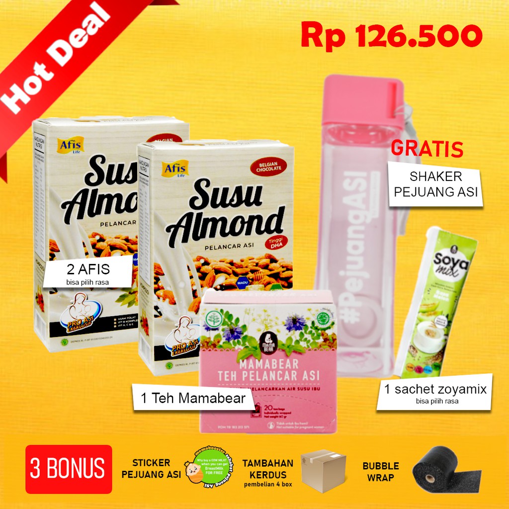 [TERLARIS] PAKET 3 ALMOM MAMABEAR AFIS / PELANCAR ASI SARI ALMOND BUBUK / ASI BOOSTER ALMOND Milk Enmum Black Mores  Mommond Premium Murah Meningkatkan Berat Bayi BB Terlaris Bisa COD Herbal Daun Katuk Asimor Ikan Gabus Anmum Almona Herbalabia