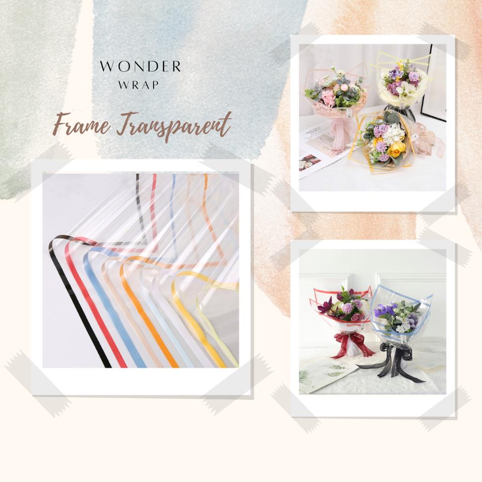 

[5 Lembar] Flower Wrapping Paper Kertas Buket Frame Transparent Cellophane Waterproof untuk Hand Bouquet