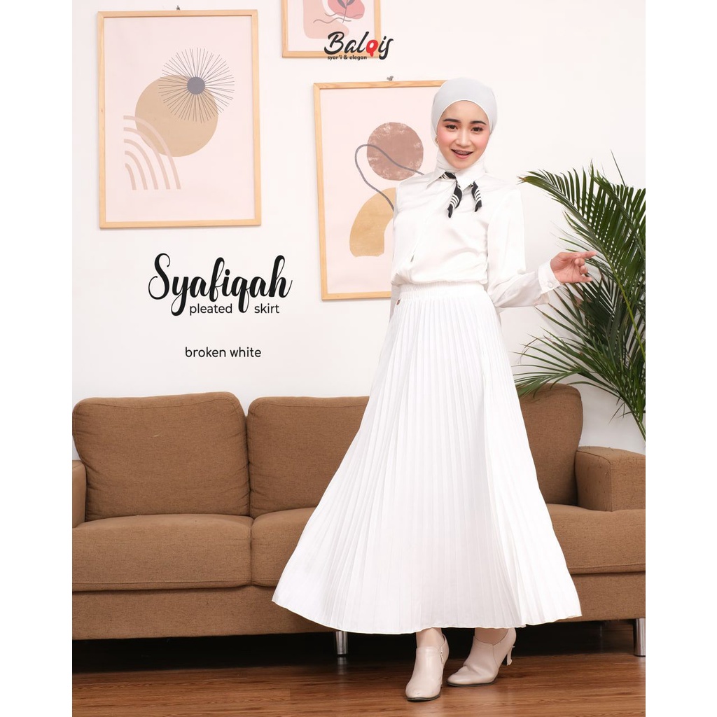 rok plisket pisket prisket tali putih premium tebal dewasa panjang remaja  polos korea ori Pleated S