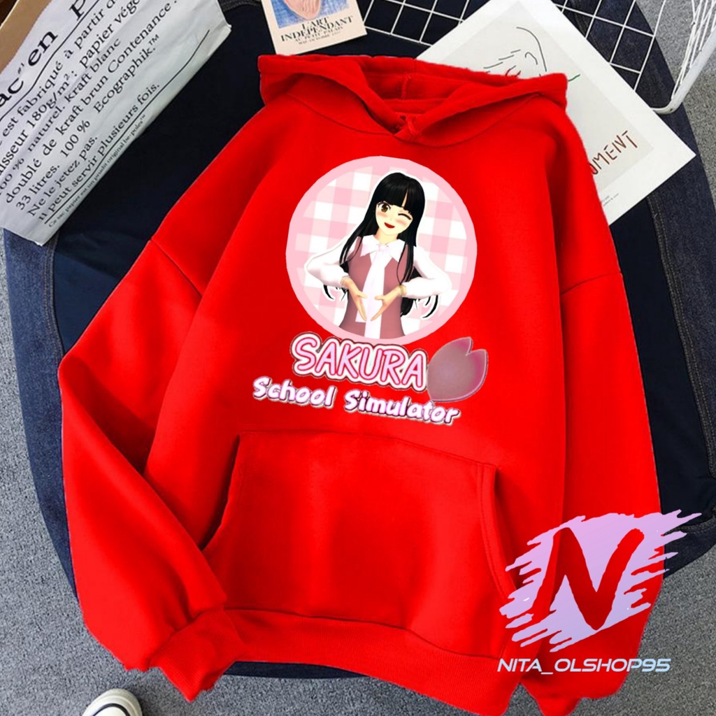 hoodie sakura school simulator love sweter anak sakura school simulator