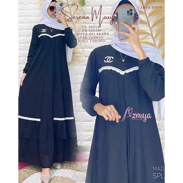 Gamis Malaysia SERENA DRESS MAXY Matt Ceruty LD 105-Gamis Wanita Busui Friendly