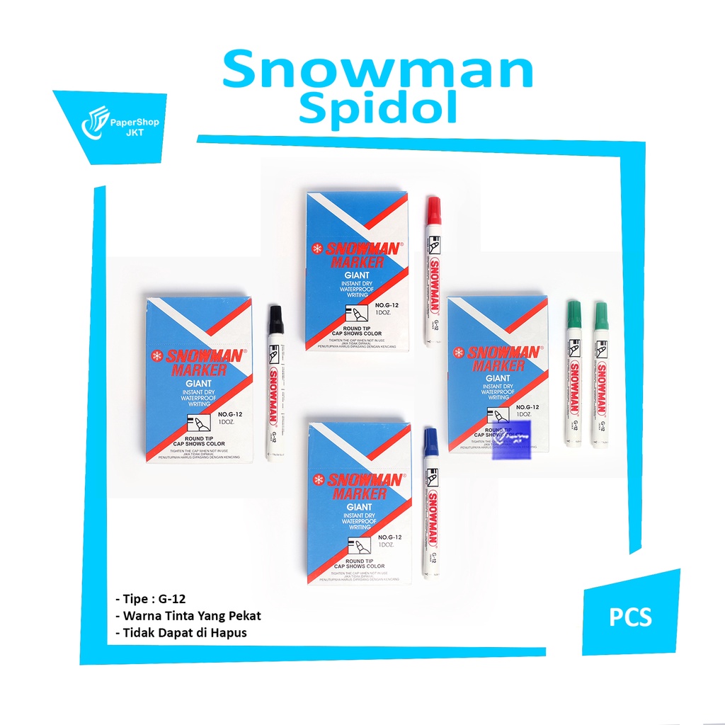 

Snowman - Spidol Permanent Marker G-12 - Pcs