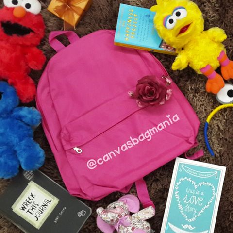 RANSEL KANVAS BESAR WARNA PINK TUA  HARGA MURAH GROSIR 