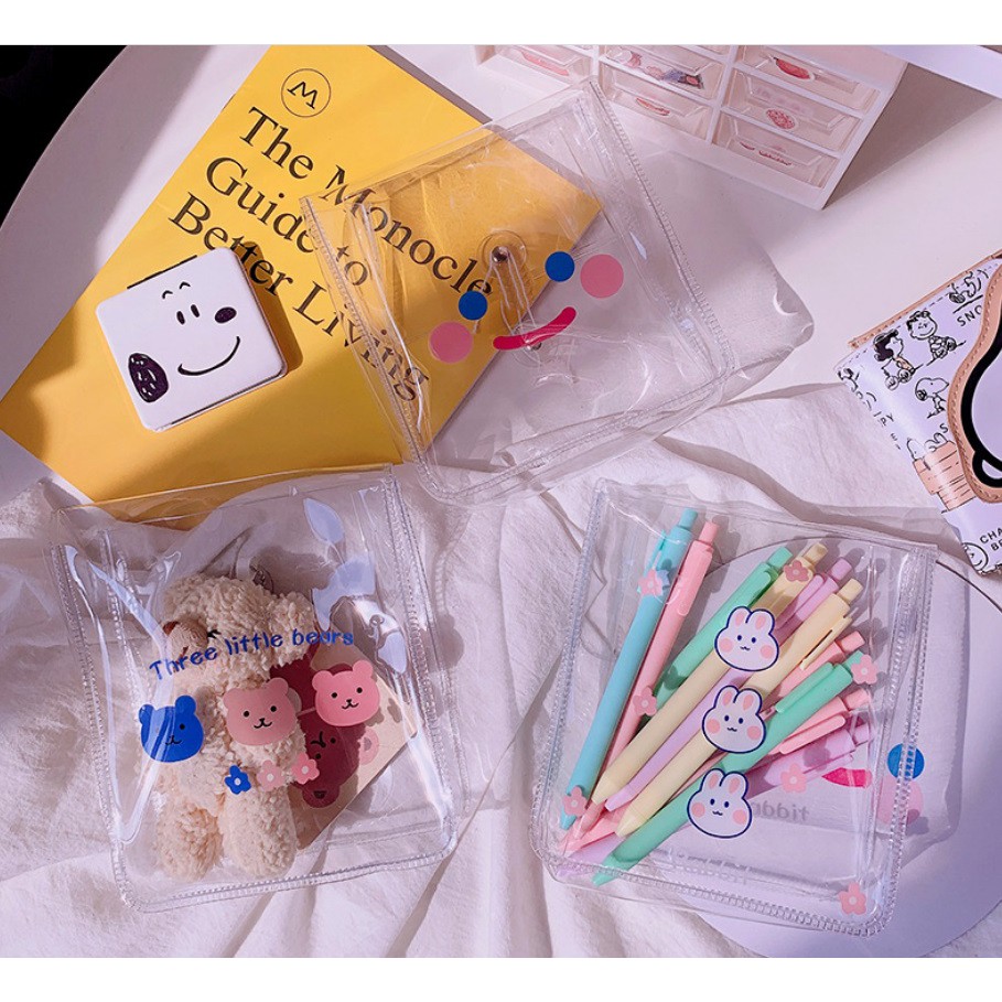 

Tempat Penyimpanan Bening Map Transparan Pouch Tas Alat Tulis Bening